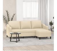 ""NEW 2026"" Canapé moderne - Design ergonomique - pour salon - à 3 places avec repose-pieds Crème 180 cm Tissu L2218