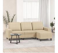 ""NEW 2026"" Canapé moderne - Design ergonomique - pour salon - à 3 places avec repose-pieds Crème 180 cm Tissu L2234