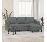 ""NEW 2026"" Canapé moderne - Design ergonomique - pour salon - à 3 places avec repose-pieds Gris foncé 180 cm Tissu L2217