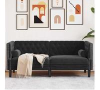 ""NEW 2026"" Canapé moderne - Design ergonomique - pour salon - Noir 174x74,5x70,5 cm Velours L2948