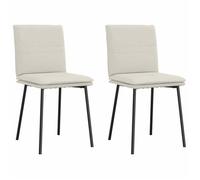 ""NEW 2026"" Chaises à manger lot de 2, Chaises de Cuisine/BUREAU, Crème Velours 45x54x83 cm L730