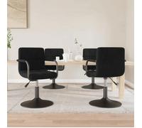 ""NEW 2026"" Chaises à manger lot de 4, desgin pivotantes, Pour 4 personnes, noir velours 48x47x(71-85.5) cm L88