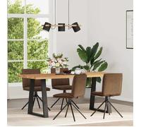 ""NEW 2026"" Chaises à manger lot de 4, desgin Scandinave, Pour 4 personnes, marron similicuir daim 46.5x53x84 cm L357