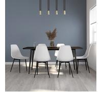 ""NEW 2026"" Chaises à manger lot de 6, desgin Scandinave, Pour 6 personnes, blanc PP 46x52x84 cm L34