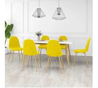 ""NEW 2026"" Chaises à manger lot de 6, desgin Scandinave, Pour 6 personnes, Jaune moutarde Velours 45x53.5x83 cm L47