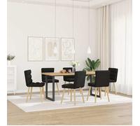 ""NEW 2026"" Chaises à manger lot de 6, desgin Scandinave, Pour 6 personnes, noir tissu 45x54x86 cm L530