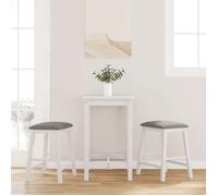 ""NEW 2026"" Chaises de bar avec coussins 2 pcs, siège de cuisine, pour 2 personnes, blanc bois massif d'hévéa 52x41x63 cm L1314
