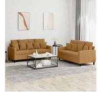 ""NEW 2026"" Ensemble de canapés lot de 2 - Sofa set - 4-6 PERSONNES - avec coussins Marron Velours 138x77x80 cm L1397