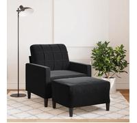 ""NEW 2026"" Fauteuil avec repose-pied Noir 60 cm Velours L2383