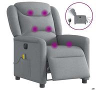 ""NEW 2026"" Fauteuil Massant inclinable - Chaise simple - Multifonctionnel - électrique gris clair tissu 78x95x100 cm L3559