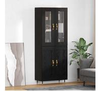 ""NEW 2026"" Haut Armoire lot de 2, moderne BUFFET HAUT, Chêne noir Bois d'ingénierie 69.5x34x180 cm L1730