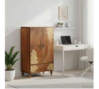 ""NEW 2026"" Haut Armoire rectangulaire, 1 PC, Cabinet/Commode salon, Marron 60x33x100 cm Bois de mangue massif L5538