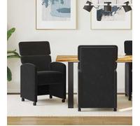 ""NEW 2026"" Lot de 2 Chaise à manger Scandinave Fauteuil Salon Cuisine avec Roues Noir 58x65x98 cm L1124