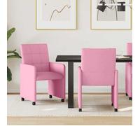""NEW 2026"" Lot de 2 Chaise à manger Scandinave Fauteuil Salon Cuisine avec Roues Rose 58x65x94 cm L1113