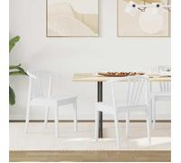 ""NEW 2026"" Lot de 2 Chaise à manger Scandinave Fauteuil Salon Cuisine Blanc Bois de caoutchouc massif 51x61x80.5 cm L1032