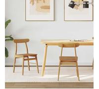""NEW 2026"" Lot de 2 Chaise à manger Scandinave Fauteuil Salon Cuisine Naturel 43x44,5x77 cm L1129