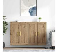 ""NEW 2026"" Meuble mural lot de 2, moderne BUFFET BAS, Chêne artisanal 69,5x34x90 cm L1971