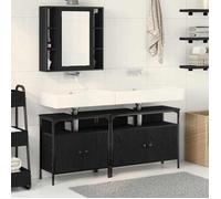 ""NEW 2026"" Meubles de salle de bain - lot de 3 - Noir Bois d'ingénierie 80x30x60 cm L6021