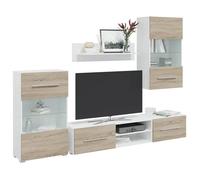 ""NEW 2026"" Meubles TV avec lumière LED 5pcs - Cabinets TV - chêne sonoma bois d'ingénierie 120x39.5x34 cm L8037