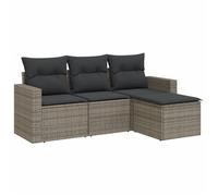 ""NEW 2026""Salon de jardin,avec coussins,Lot de 4,2 sièges d'angle,1 siège central et 1 tabouret,plastique,gris ipl50g272253