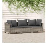 ""NEW 2026"" Salon de jardin lot de 3, Meuble pour 2 personnes, avec coussins Gris Résine tressée 63x63x55.5 cm S1698