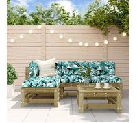 ""NEW 2026"" Salon de jardin lot de 5, Meuble pour 4 personnes, bois de pin imprégné 63.5x63.5x60 cm S1622