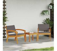 ""NEW 2026"" Set de Table Bistro - avec coussin lot de 3 - pour Balcon, Terrasse -Marron Polyester 59.5x70.5x72.5 cm S362