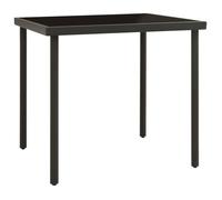 ""NEW 2026""Table à dîner d'e x térieur,1 pc,acier et verre,noir et anthracite,80 x 80 x 72 cm,4 personnes jmz33t837066
