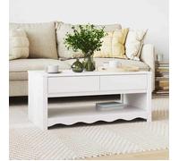 ""NEW 2026"" Table basse(1 pc) - Table de salon - Drammen Blanc 99x55x45 cm Bois de pin massif L956