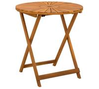 ""NEW 2026""Table de jardin pliante pliable,1 pc,bois d'acacia,naturel,résistant aux intempéries,Ø70 x 75 cm kma11m406156