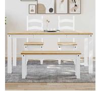 ""NEW 2026"" Table de repas(1 pc) - 4/6 personnes - Panama blanc 160x80x75 cm bois massif de pin L665