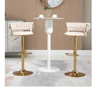 New Eco - friendly Material Old , velours 360 ° pivotant tabouret de bar set de 2, fait à la main dossier 1