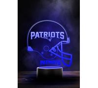 New England Patriots NFL Lampe LED Logo Casque avec 6 couleurs différentes