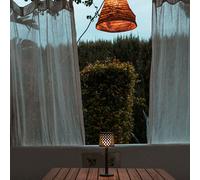 New Garden Gretita Lampe de table tactile LED 80 lm 3000 K IP44 avec variateur, plastique recyclé, Ø11,7 x 31 cm, anthracite