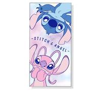 DISNEY Serviette de bain Angel et Stitch en microfibre 70x140 cm 250 g/m² 100% polyester