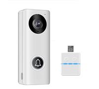 New Landing Sonnette sans fil WiFi RJ45 PoE 2MP 1080p avec carillon (blanc)