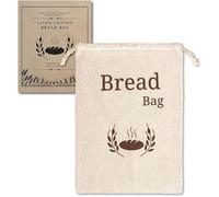New Living Sac à pain, lin bio extra large 44 x 35 cm| 1 x sac à pain réutilisable | sac de rangement de nourriture | sacs de stockage de pain