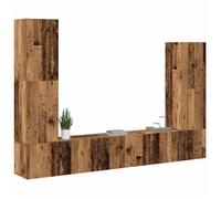 NEW Marron Meuble télé - vidaXL - Ensemble de meuble TV mural 4 pcs vieux bois bois d'ingénierie - design moderne(3parcel)2889396