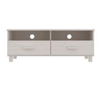 NEW MEUBLE HI-FI - Blanc - Armoire TV - Meuble TV - pour maison - HAMAR Blanc 106x40x40cm Bois massif de pin_4569