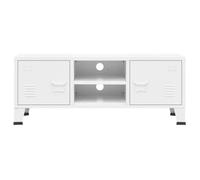 NEW MEUBLE HI-FI - Blanc - Armoire TV - Meuble TV - pour maison - industriel Blanc 105x35x42cm Métal_9512