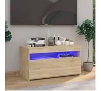 *NEW Meuble HiFi - Classique - Meuble TV avec éclairage LED Chêne sonoma - 75x35x40 cm 15966