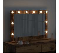 NEW®Miroir de SALON/CHAMBRE - BESTMEUBLE - Miroir de vanité - Rectangulaire - Bois ancien - 80x55x18cm FR4441313