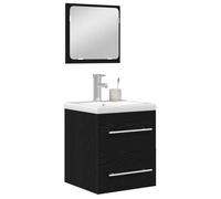 NEW Noir Cabinet WC - VIDAXL - Ensemble de mobilier de salle de bain 2 pièces Chêne noir - design élégant（2parcel）7961391