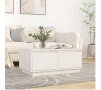 NEW Table basse bar contemporaine Blanc 80x50x35 cm Bois massif de pin 72216
