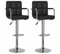 NEW Tabouret de Cuisine - vidaXL - Tabourets de bar lot de 2 noir similicuir{48x47x(90-111) cm} 119325