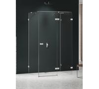 New Trendy Avexa Nickel Brushed cabine de douche 100x90 cm rectangulaire nickel brossé/verre transparent EXK-8603