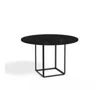 New Works Table à manger ronde Florence black marquina marble. ø 120 cm. structure noire