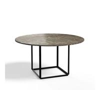 New Works Table à manger ronde Florence gris du marais marble. ø 145 cm. structure noire