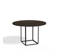 New Works Table à manger ronde Florence smoked oak. ø 120 cm. structure noire