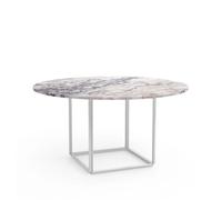 New Works Table à manger ronde Florence white viola marble. ø 145 cm. structure blanche